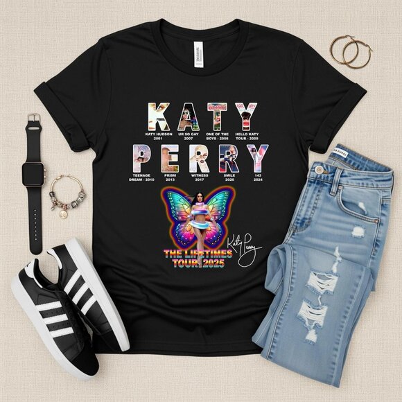 Katy Perry The Lifetimes Tour 2025 T-Shirt | Butterfly Pop Music Concert Tee - Picture 2 of 6